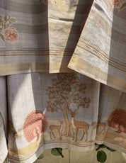 Noor Bagh Dove Grey Linen Cotton Suit Set