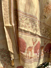 Noor Bagh Beige Gold Cotton Suit Set