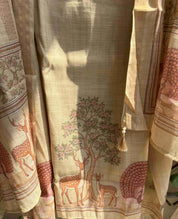 Noor Bagh Beige Gold Cotton Suit Set