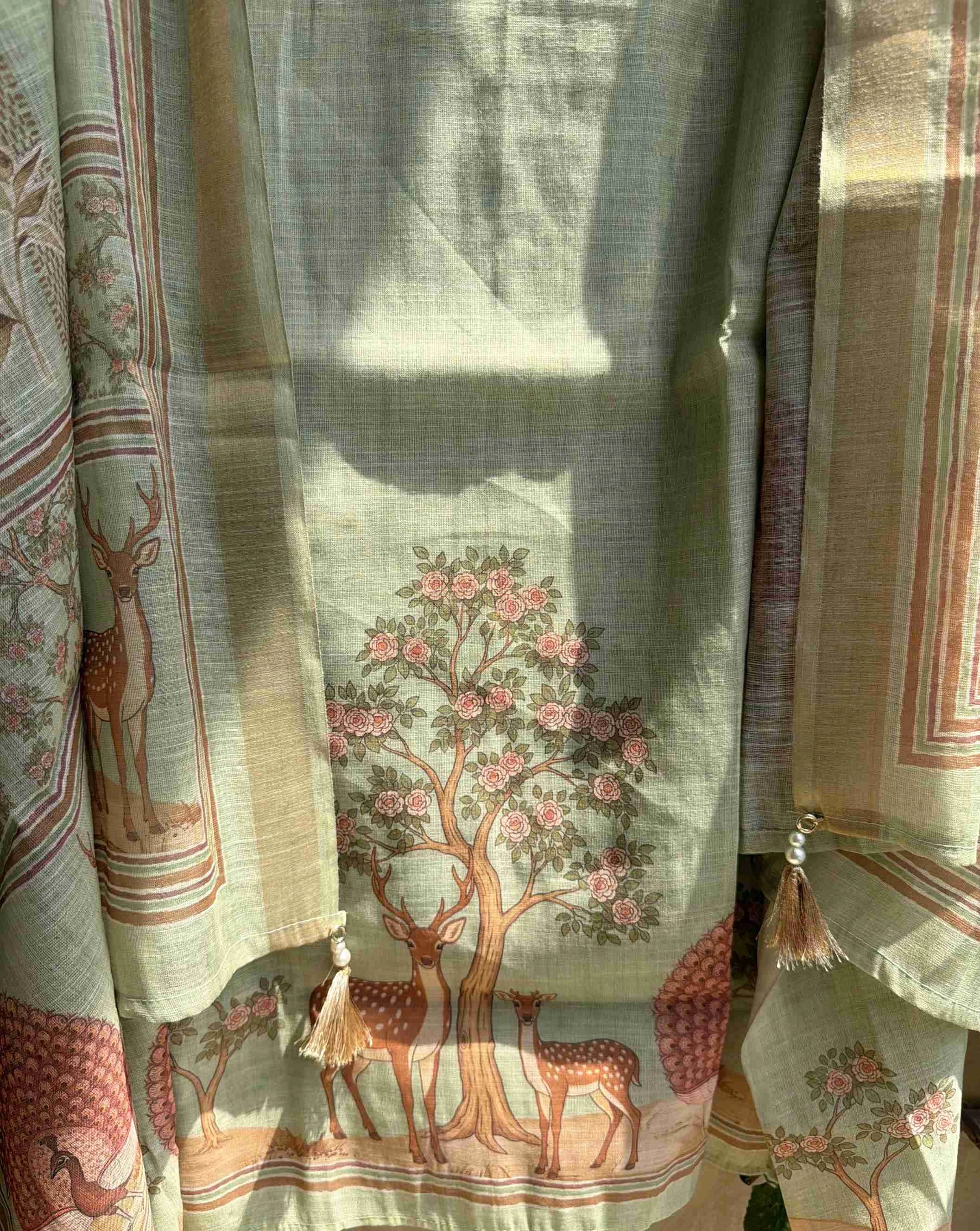 Noor Bagh Mint Green Cotton Suit Set