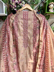 Noor Mahal Rani Pink Cotton Suit Set