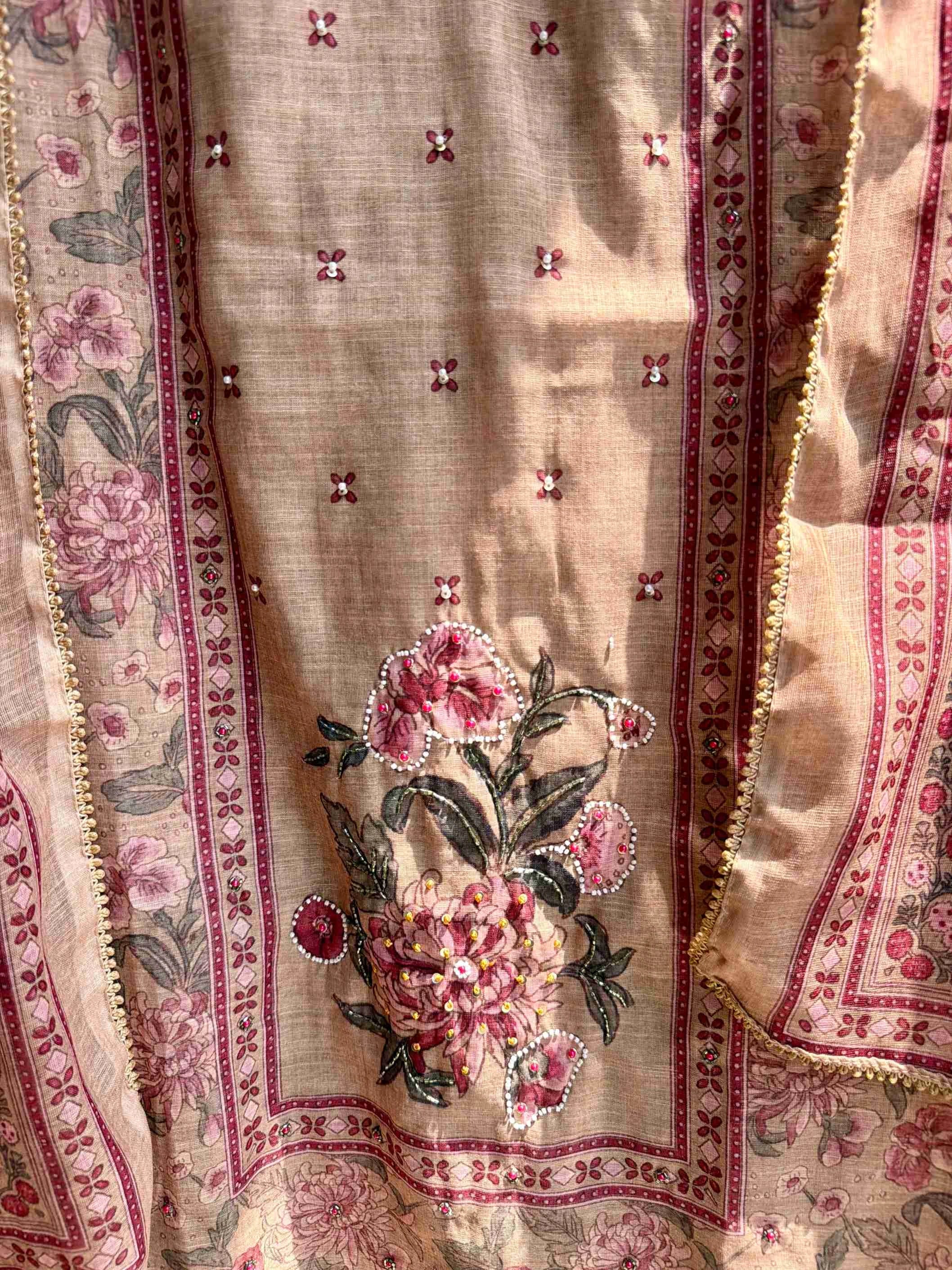Noor Mahal Rani Pink Cotton Suit Set
