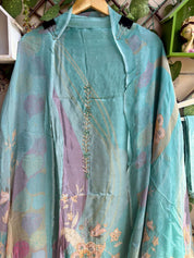 Mehrbano Aqua Mist Floral Suit Set