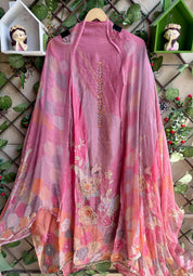 Mehrbano Pink Floral Suit Set