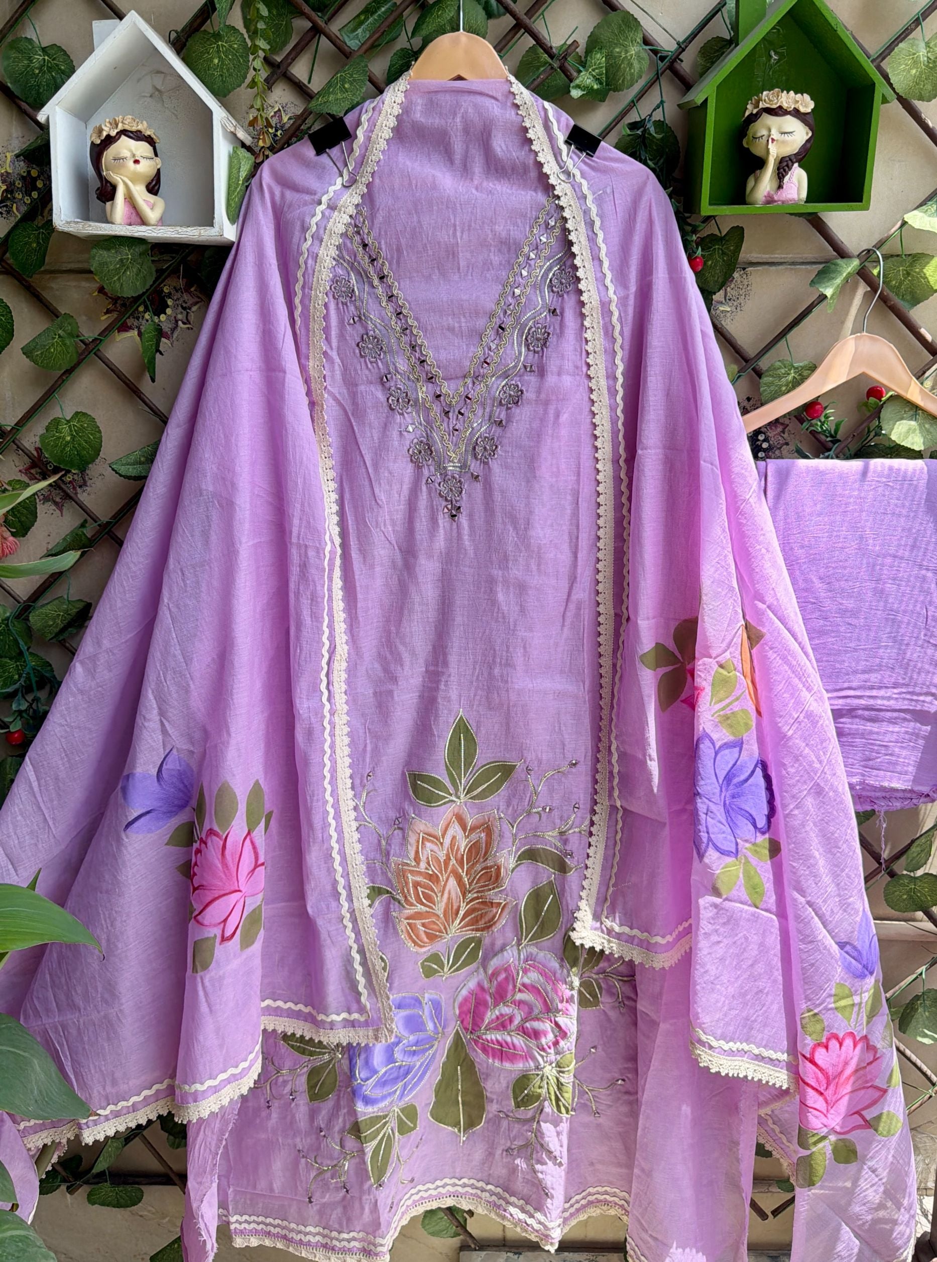 Ruhani Flora Suit Set Lilac