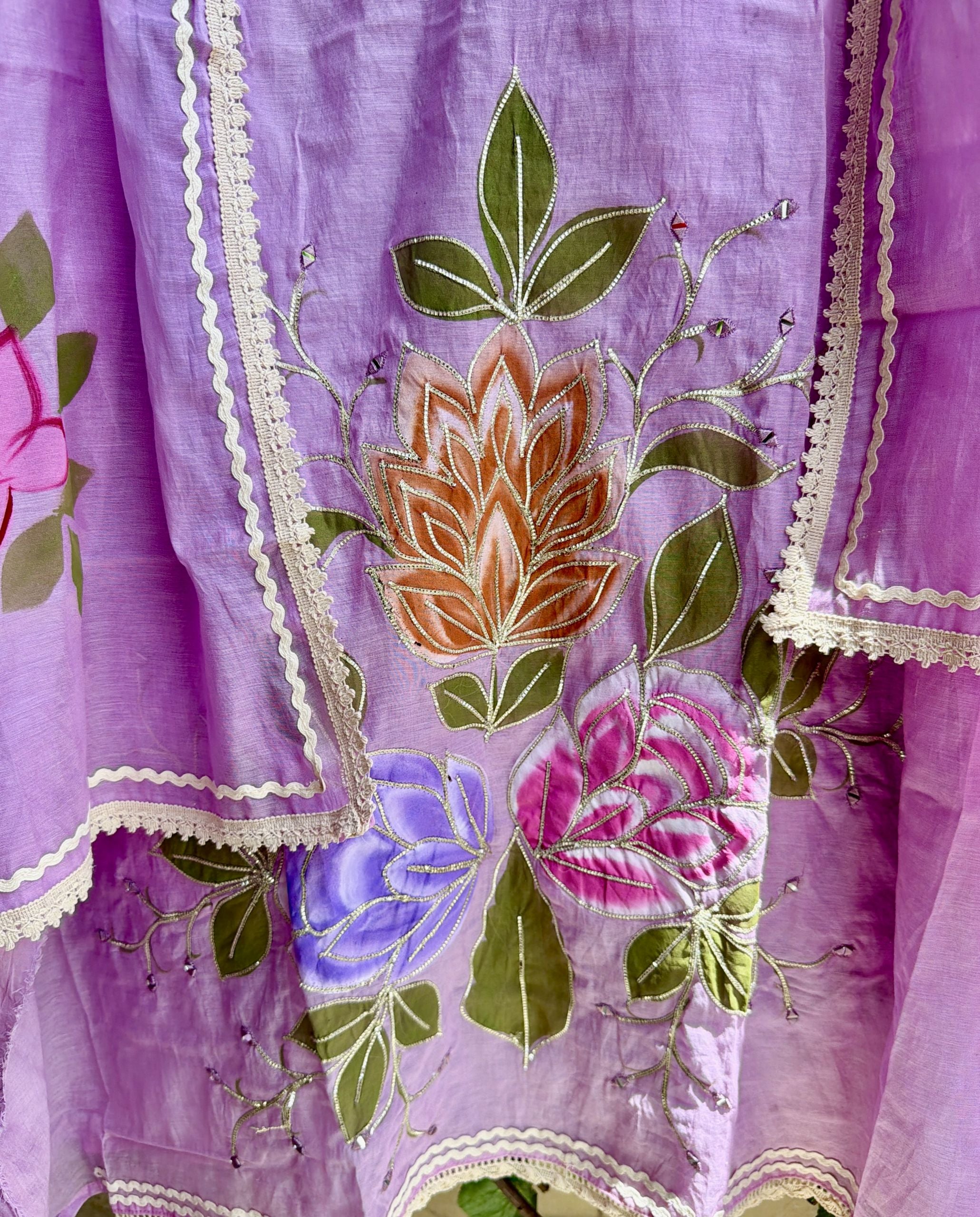 Ruhani Flora Suit Set Lilac
