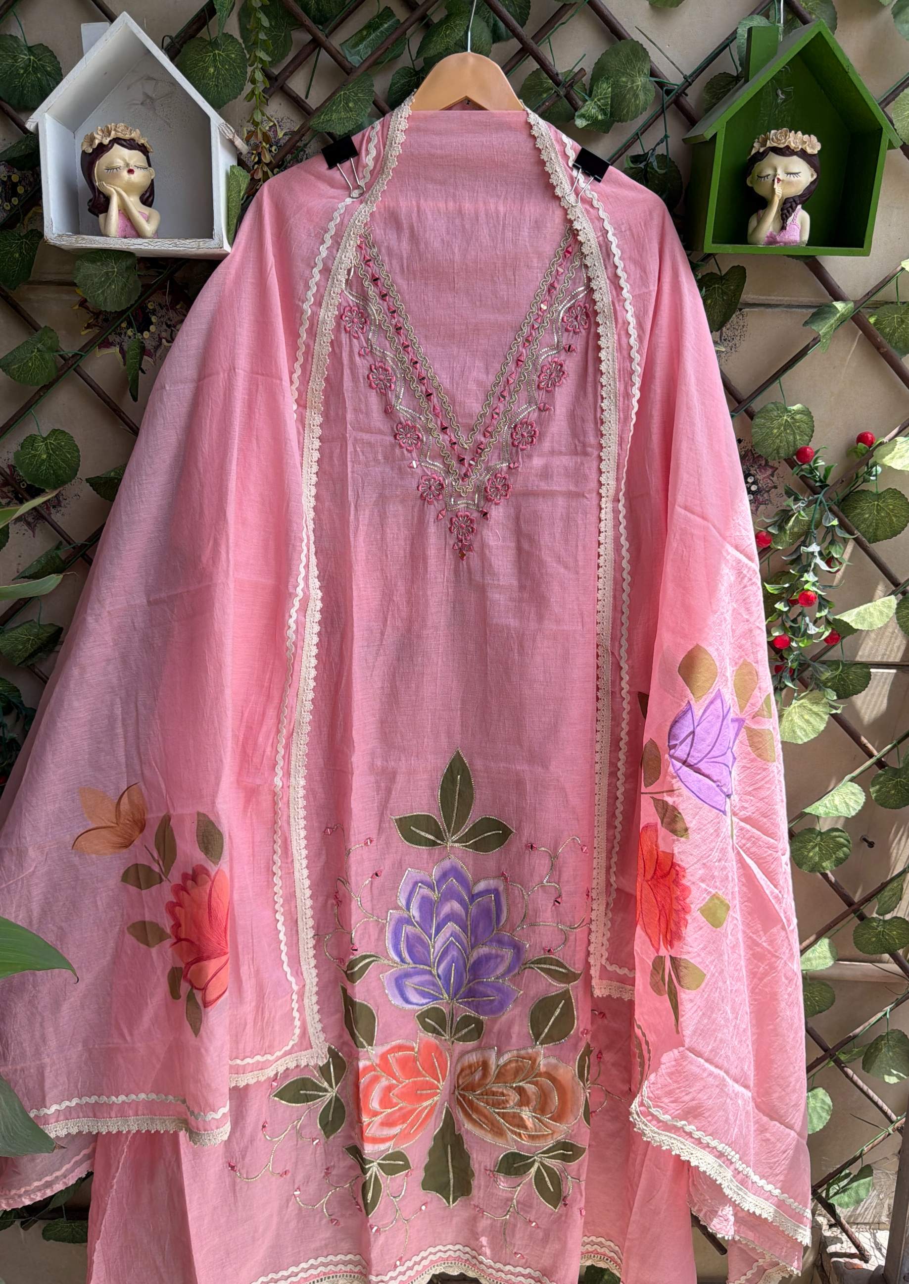 Ruhani Flora Suit Set – Pink