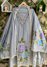 Ruhani Flora Suit Set – Mist Blue