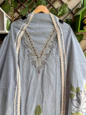 Ruhani Flora Suit Set – Mist Blue