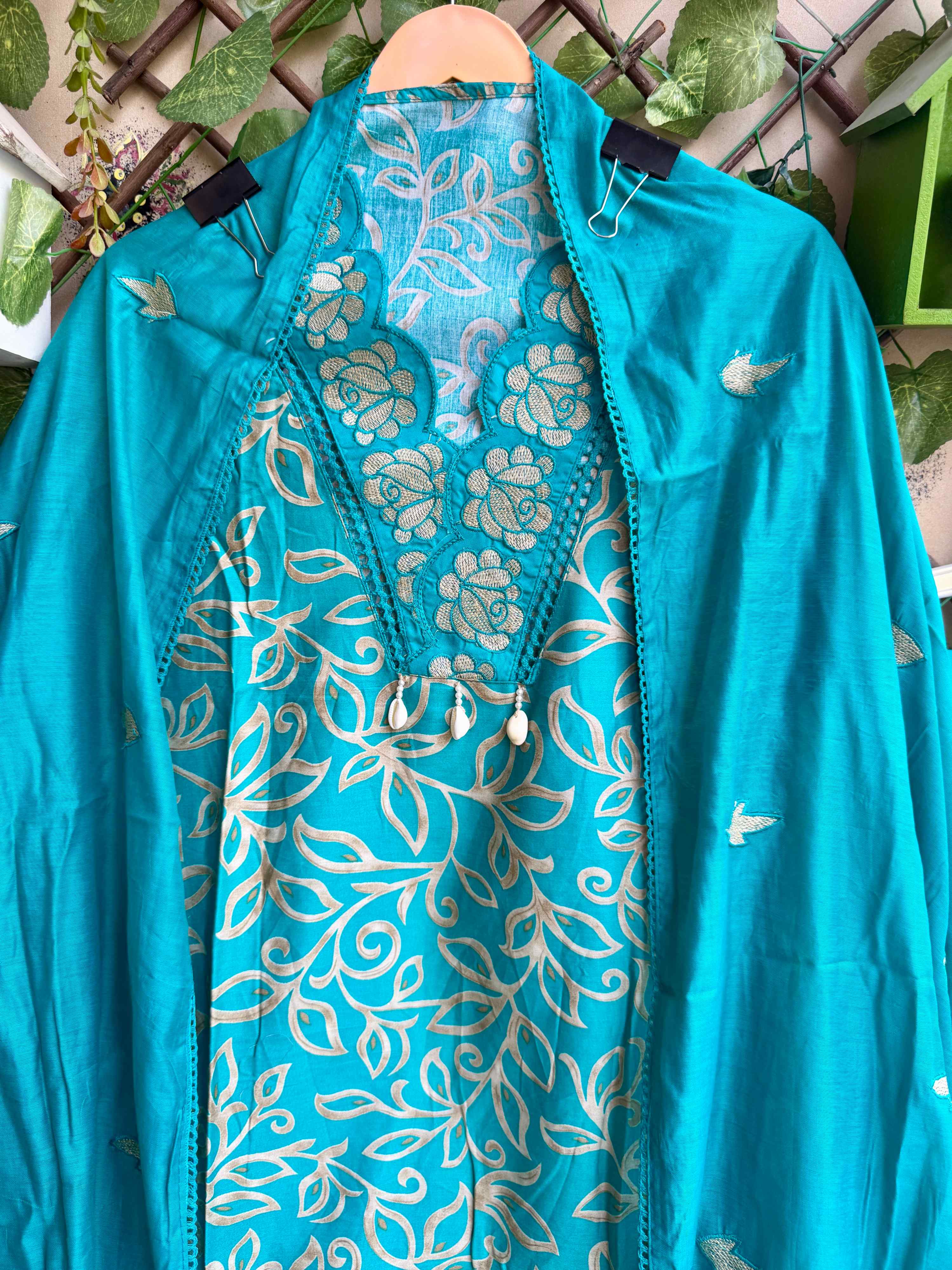 Rani Meher Suit Set – Aqua Blue